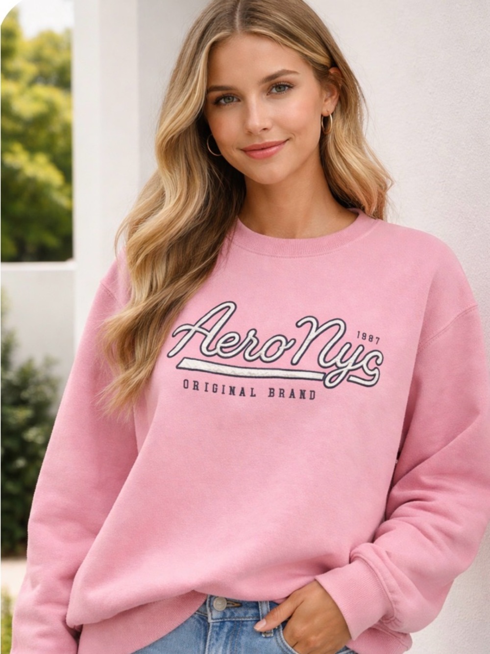 Aéropostale Aero NYC Pink Crewneck Sweatshirt - Medium